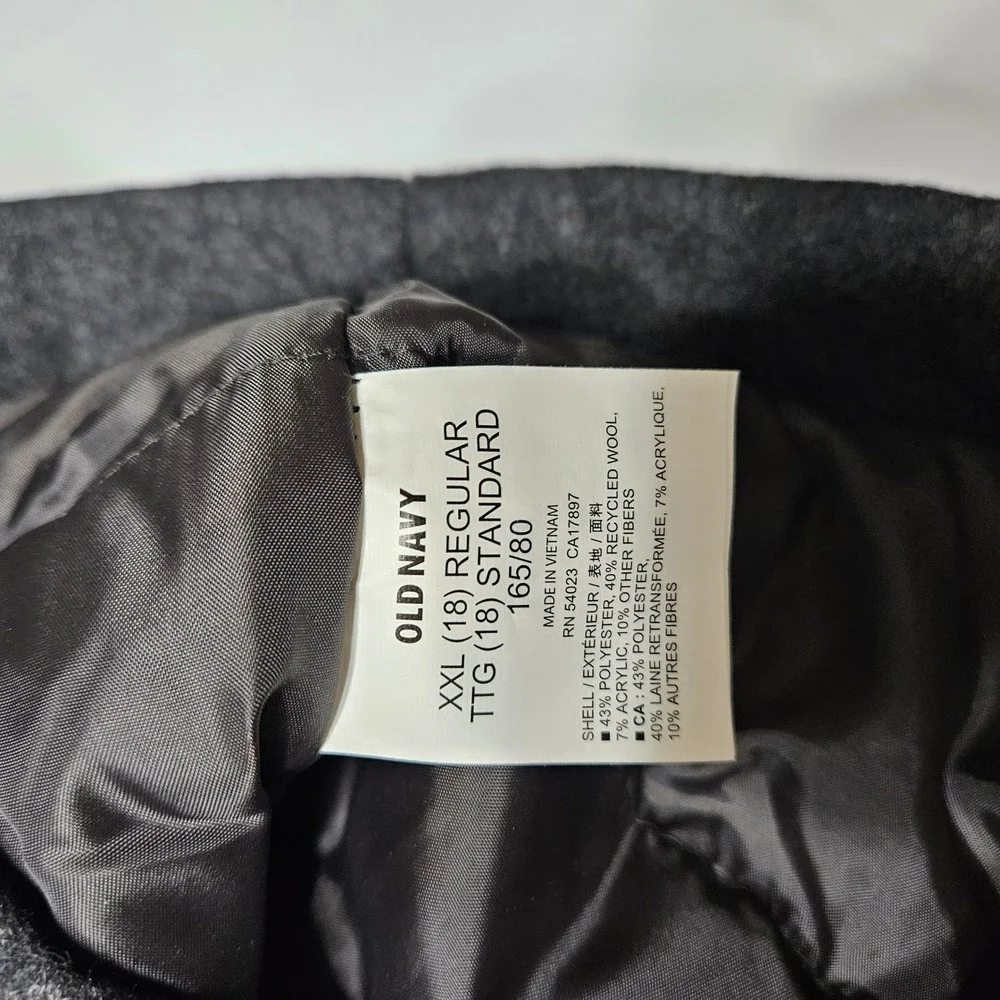 Old Navy Kids Double-Breasted Wool-Blend‎ Peacoat - Charcoal